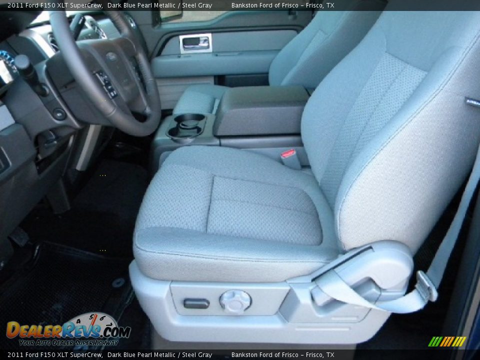 2011 Ford F150 XLT SuperCrew Dark Blue Pearl Metallic / Steel Gray Photo #7