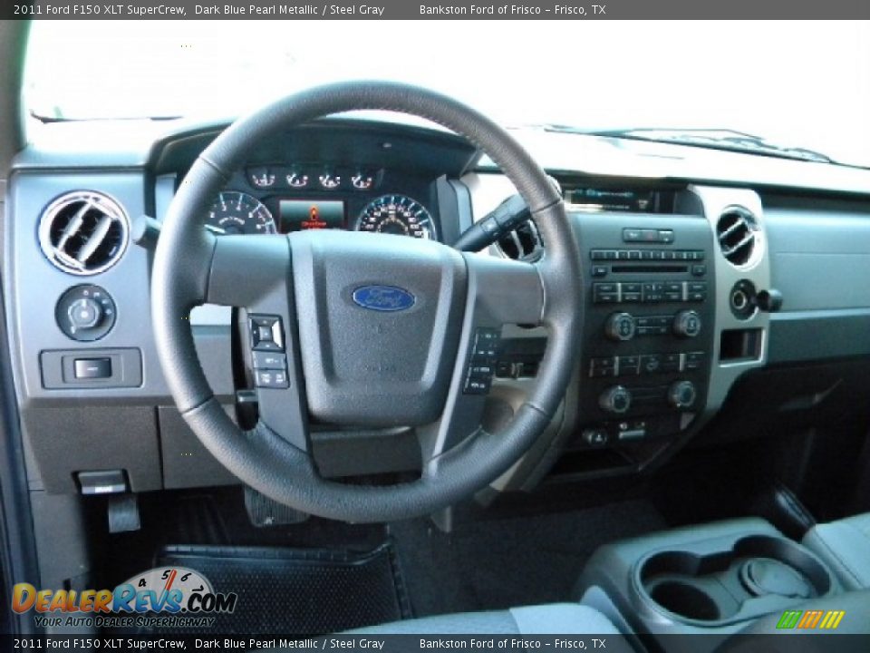 2011 Ford F150 XLT SuperCrew Dark Blue Pearl Metallic / Steel Gray Photo #10