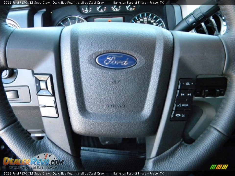 2011 Ford F150 XLT SuperCrew Dark Blue Pearl Metallic / Steel Gray Photo #11