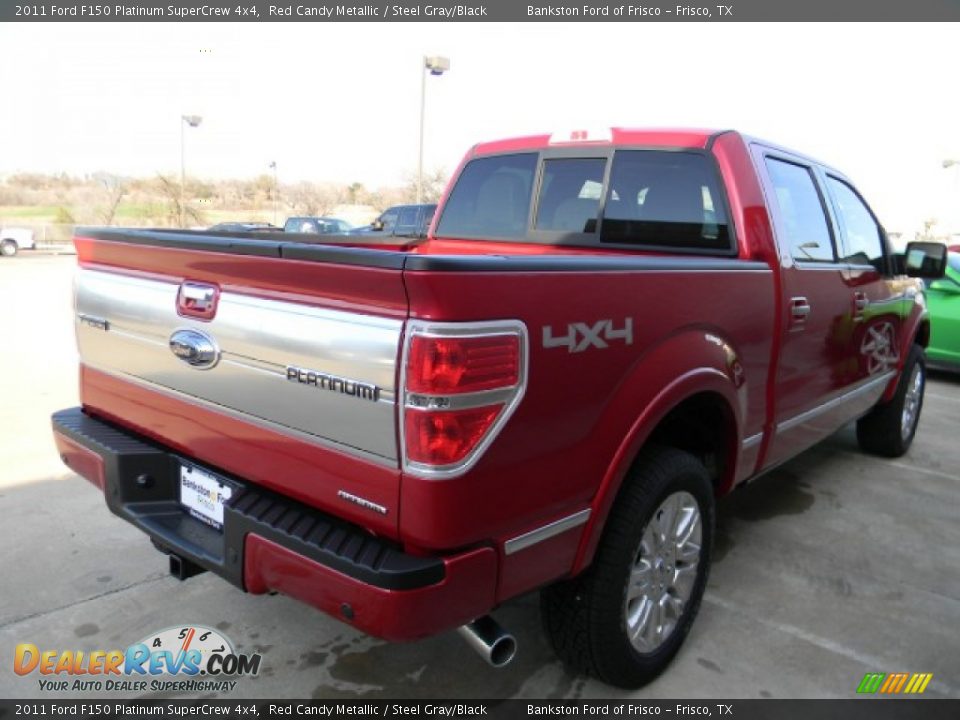 2011 Ford F150 Platinum SuperCrew 4x4 Red Candy Metallic / Steel Gray/Black Photo #3