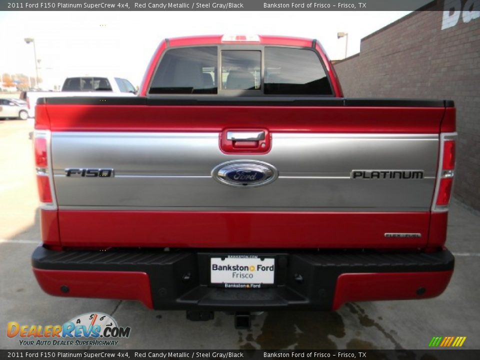2011 Ford F150 Platinum SuperCrew 4x4 Red Candy Metallic / Steel Gray/Black Photo #4