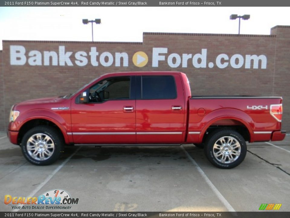 2011 Ford F150 Platinum SuperCrew 4x4 Red Candy Metallic / Steel Gray/Black Photo #5