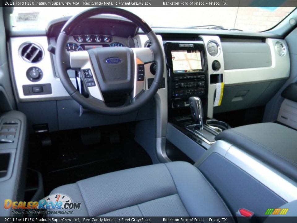 Steel Gray Black Interior 2011 Ford F150 Platinum