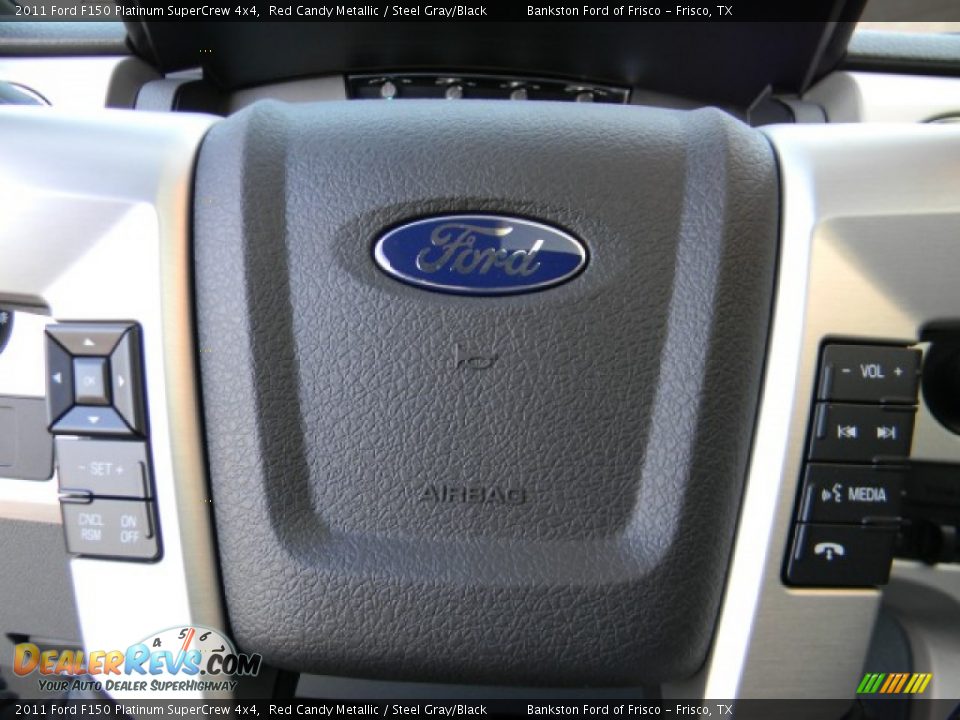 2011 Ford F150 Platinum SuperCrew 4x4 Red Candy Metallic / Steel Gray/Black Photo #12