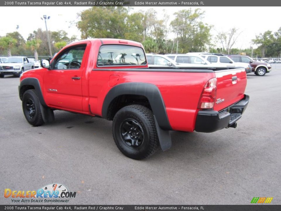 2008 Toyota Tacoma Regular Cab 4x4 Radiant Red / Graphite Gray Photo #4