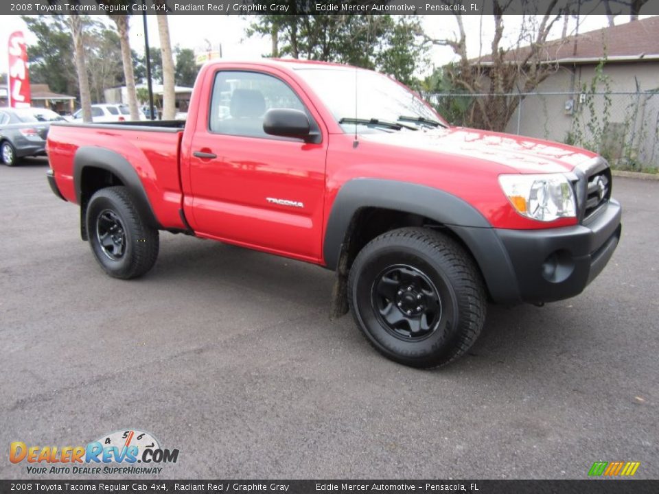 2008 Toyota Tacoma Regular Cab 4x4 Radiant Red / Graphite Gray Photo #8