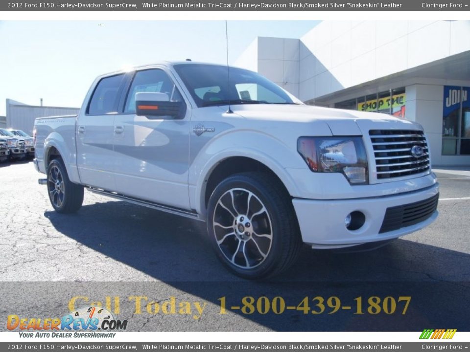 2012 Ford F150 Harley-Davidson SuperCrew White Platinum Metallic Tri-Coat / Harley-Davidson Black/Smoked Silver 