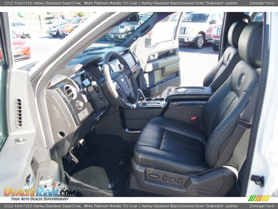 2012 Ford F150 Harley-Davidson SuperCrew White Platinum Metallic Tri-Coat / Harley-Davidson Black/Smoked Silver 