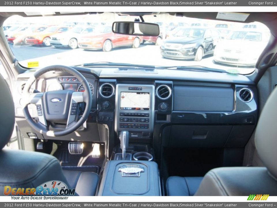 2012 Ford F150 Harley-Davidson SuperCrew White Platinum Metallic Tri-Coat / Harley-Davidson Black/Smoked Silver 