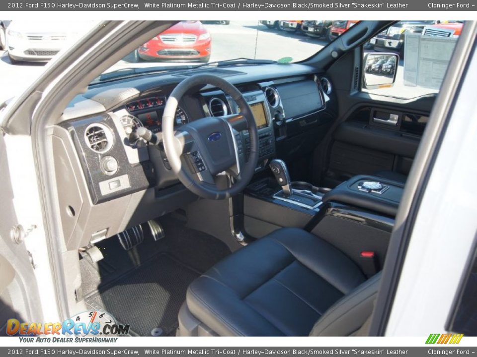 2012 Ford F150 Harley-Davidson SuperCrew White Platinum Metallic Tri-Coat / Harley-Davidson Black/Smoked Silver 