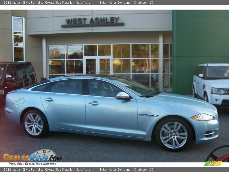 2012 Jaguar XJ XJL Portfolio Crystal Blue Metallic / Navy/Ivory Photo #1