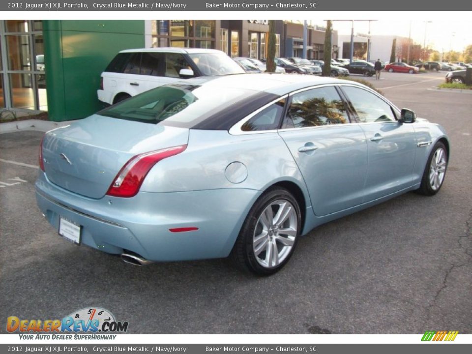 2012 Jaguar XJ XJL Portfolio Crystal Blue Metallic / Navy/Ivory Photo #4