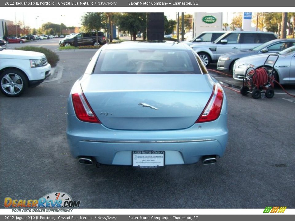 2012 Jaguar XJ XJL Portfolio Crystal Blue Metallic / Navy/Ivory Photo #6