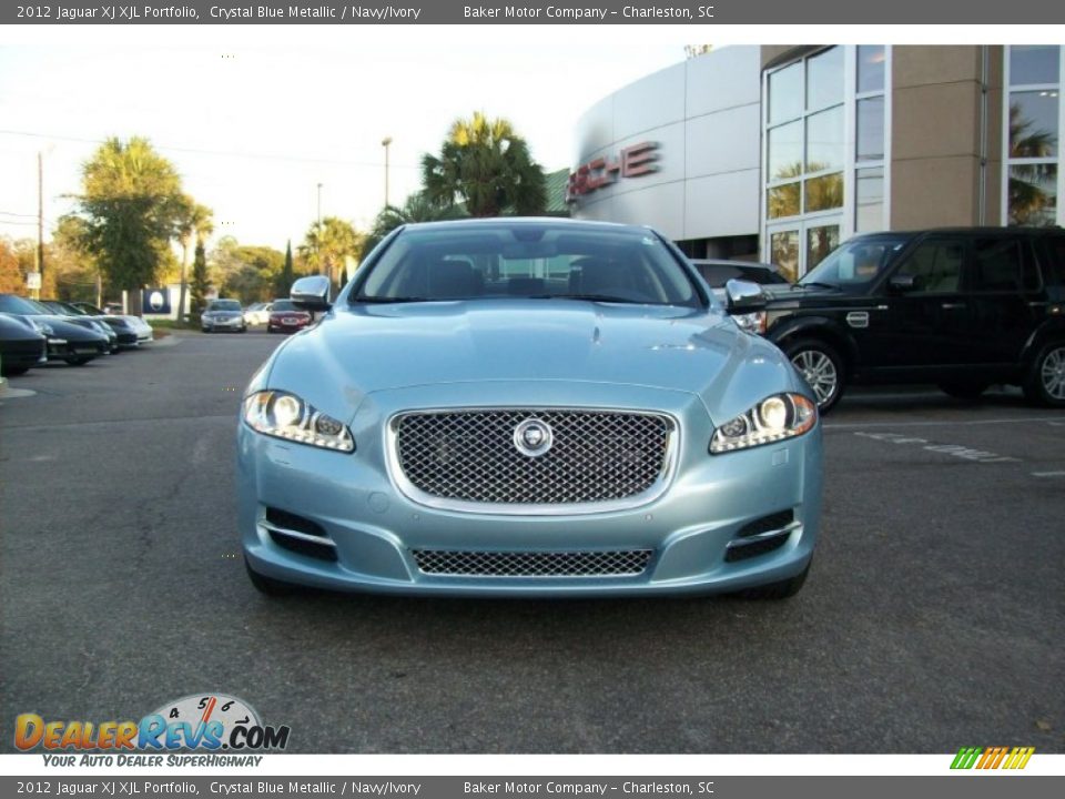 2012 Jaguar XJ XJL Portfolio Crystal Blue Metallic / Navy/Ivory Photo #9