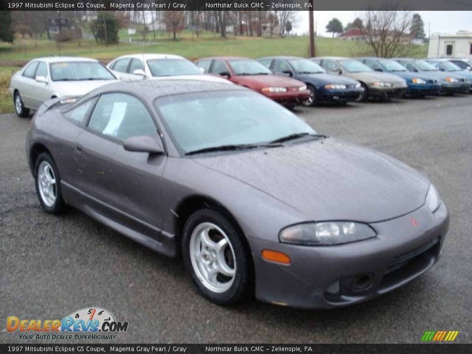 1997 Mitsubishi Eclipse GS Coupe Magenta Gray Pearl / Gray Photo #3
