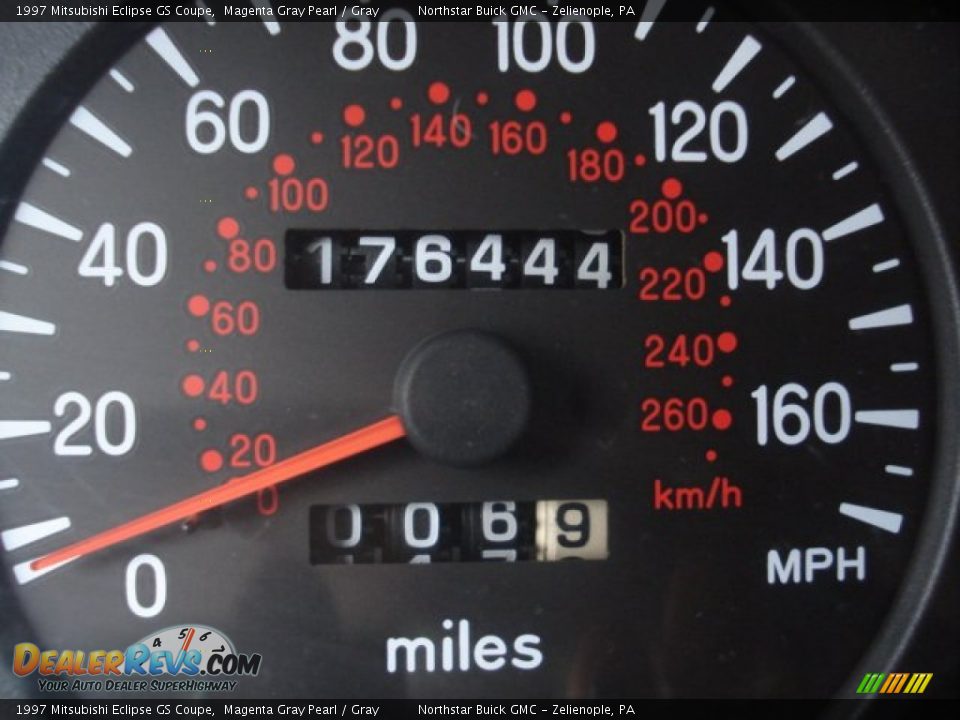 1997 Mitsubishi Eclipse GS Coupe Magenta Gray Pearl / Gray Photo #14