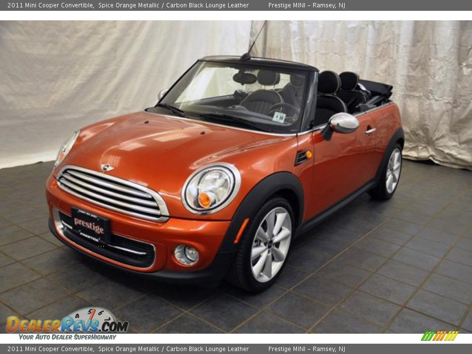 2011 Mini Cooper Convertible Spice Orange Metallic / Carbon Black Lounge Leather Photo #1