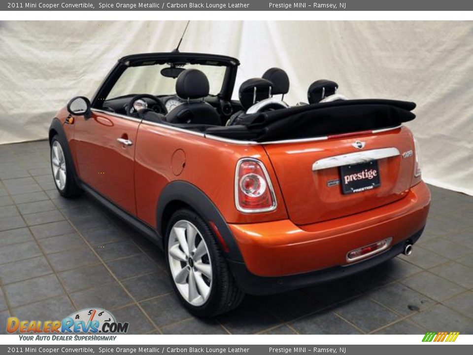 2011 Mini Cooper Convertible Spice Orange Metallic / Carbon Black Lounge Leather Photo #8