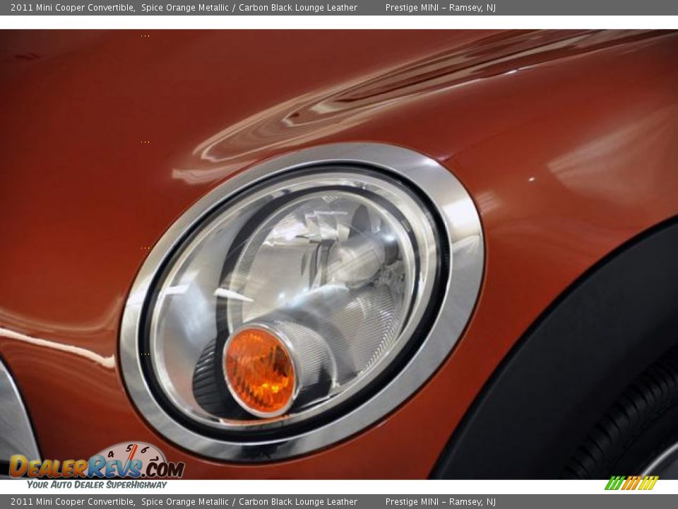 2011 Mini Cooper Convertible Spice Orange Metallic / Carbon Black Lounge Leather Photo #9