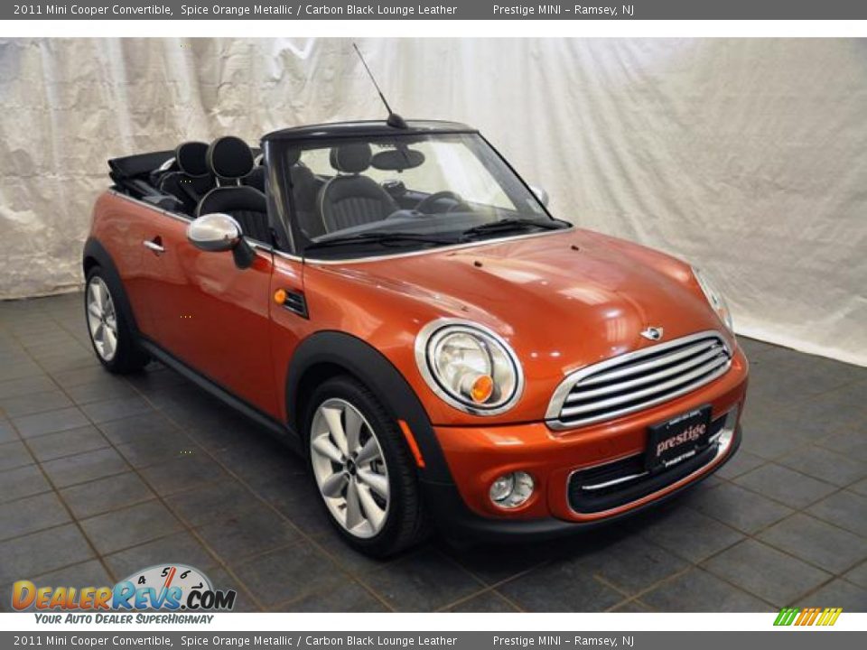 2011 Mini Cooper Convertible Spice Orange Metallic / Carbon Black Lounge Leather Photo #11