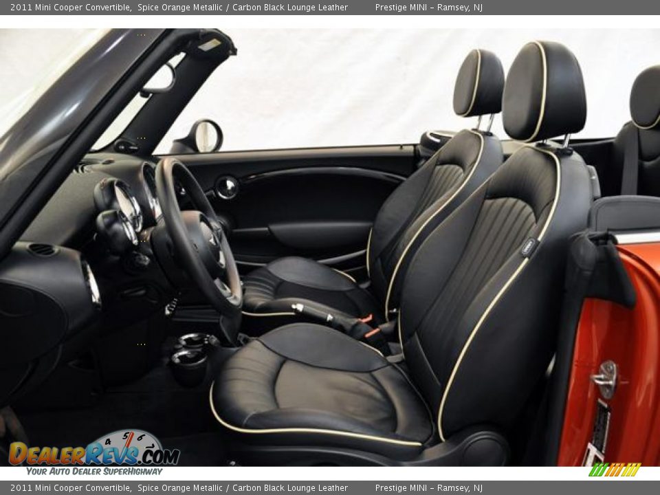 2011 Mini Cooper Convertible Spice Orange Metallic / Carbon Black Lounge Leather Photo #19