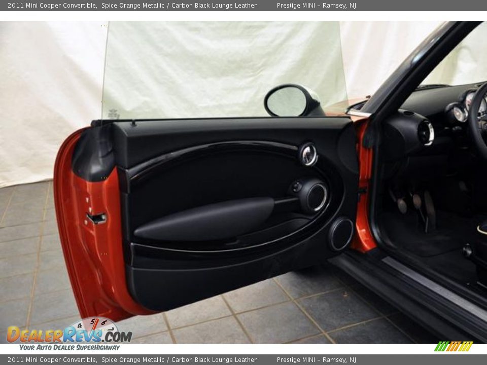 2011 Mini Cooper Convertible Spice Orange Metallic / Carbon Black Lounge Leather Photo #21