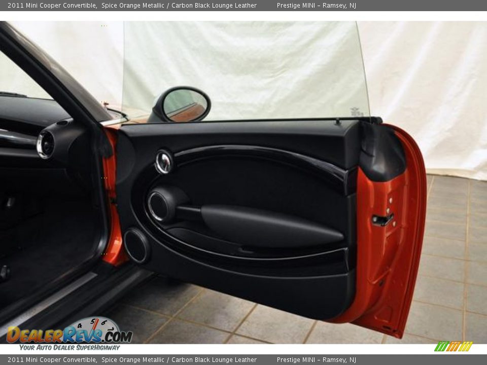2011 Mini Cooper Convertible Spice Orange Metallic / Carbon Black Lounge Leather Photo #24