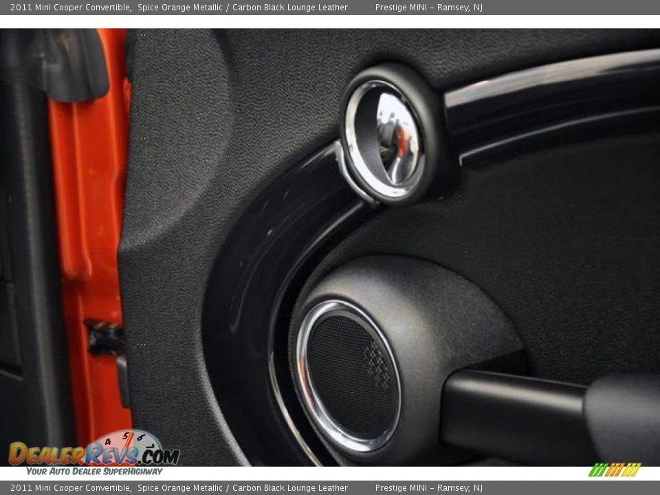 2011 Mini Cooper Convertible Spice Orange Metallic / Carbon Black Lounge Leather Photo #25