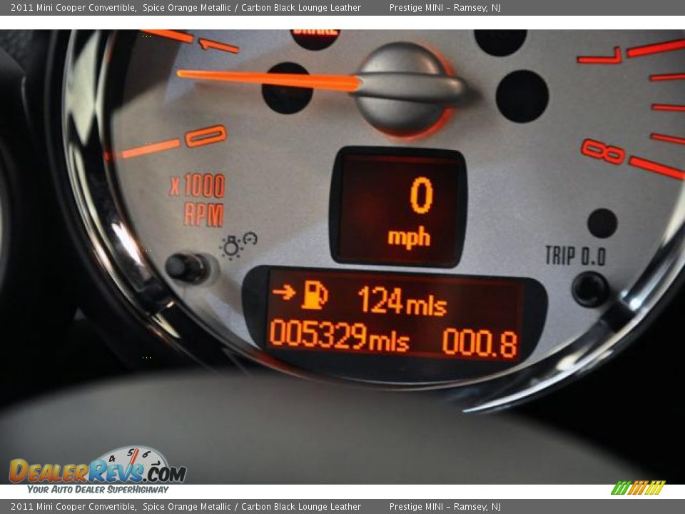 2011 Mini Cooper Convertible Spice Orange Metallic / Carbon Black Lounge Leather Photo #27