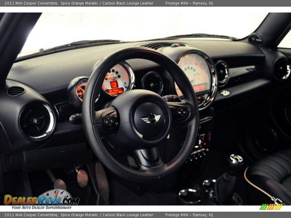 2011 Mini Cooper Convertible Spice Orange Metallic / Carbon Black Lounge Leather Photo #28