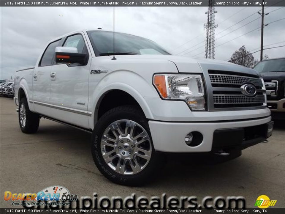 2012 Ford F150 Platinum SuperCrew 4x4 White Platinum Metallic Tri-Coat / Platinum Sienna Brown/Black Leather Photo #1