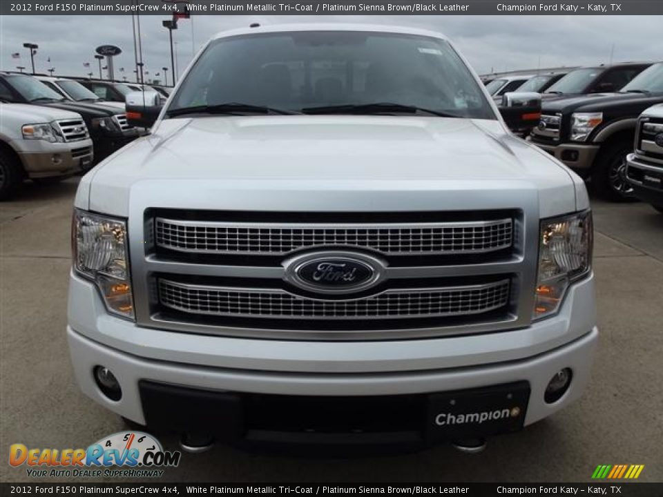 2012 Ford F150 Platinum SuperCrew 4x4 White Platinum Metallic Tri-Coat / Platinum Sienna Brown/Black Leather Photo #2