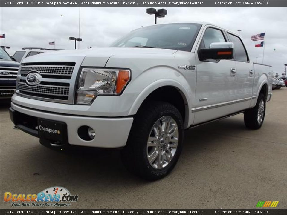 2012 Ford F150 Platinum SuperCrew 4x4 White Platinum Metallic Tri-Coat / Platinum Sienna Brown/Black Leather Photo #3