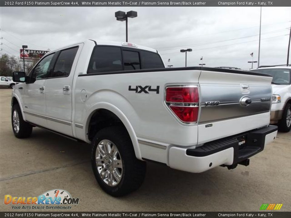 2012 Ford F150 Platinum SuperCrew 4x4 White Platinum Metallic Tri-Coat / Platinum Sienna Brown/Black Leather Photo #4