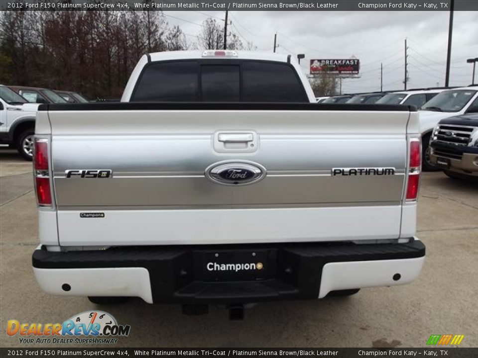 2012 Ford F150 Platinum SuperCrew 4x4 White Platinum Metallic Tri-Coat / Platinum Sienna Brown/Black Leather Photo #5