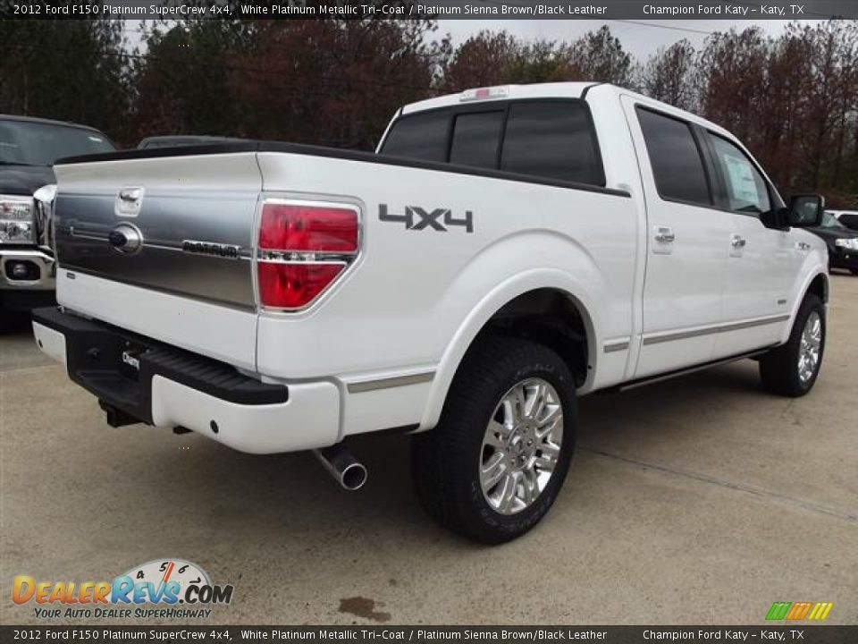 2012 Ford F150 Platinum SuperCrew 4x4 White Platinum Metallic Tri-Coat / Platinum Sienna Brown/Black Leather Photo #6