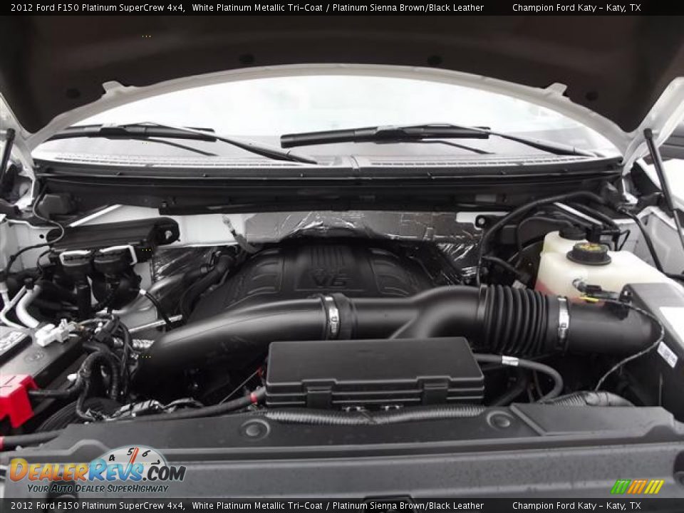 2012 Ford F150 Platinum SuperCrew 4x4 White Platinum Metallic Tri-Coat / Platinum Sienna Brown/Black Leather Photo #28