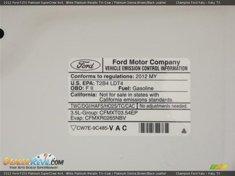 2012 Ford F150 Platinum SuperCrew 4x4 White Platinum Metallic Tri-Coat / Platinum Sienna Brown/Black Leather Photo #29