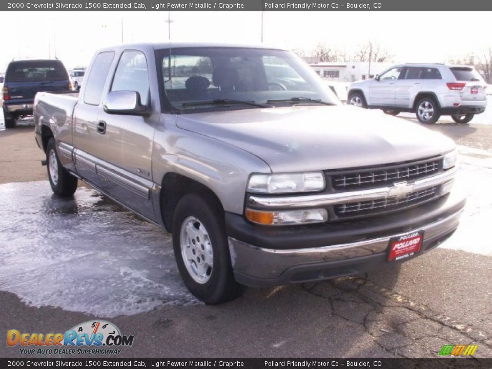 2000 Chevrolet Silverado 1500 Extended Cab Light Pewter Metallic / Graphite Photo #2