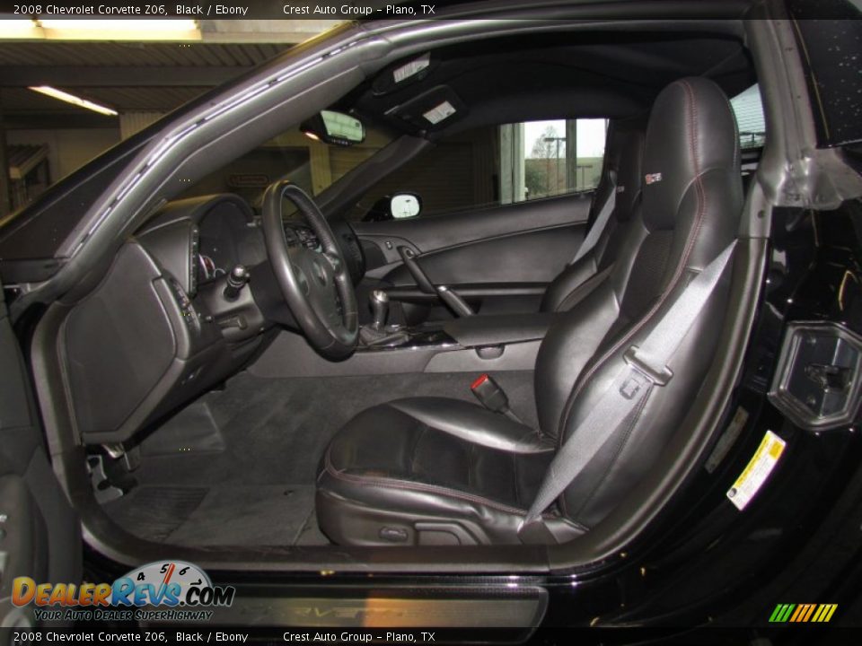 Ebony Interior - 2008 Chevrolet Corvette Z06 Photo #9