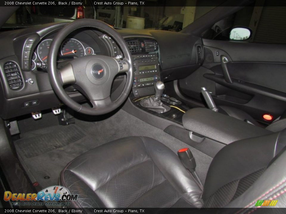 Ebony Interior - 2008 Chevrolet Corvette Z06 Photo #12