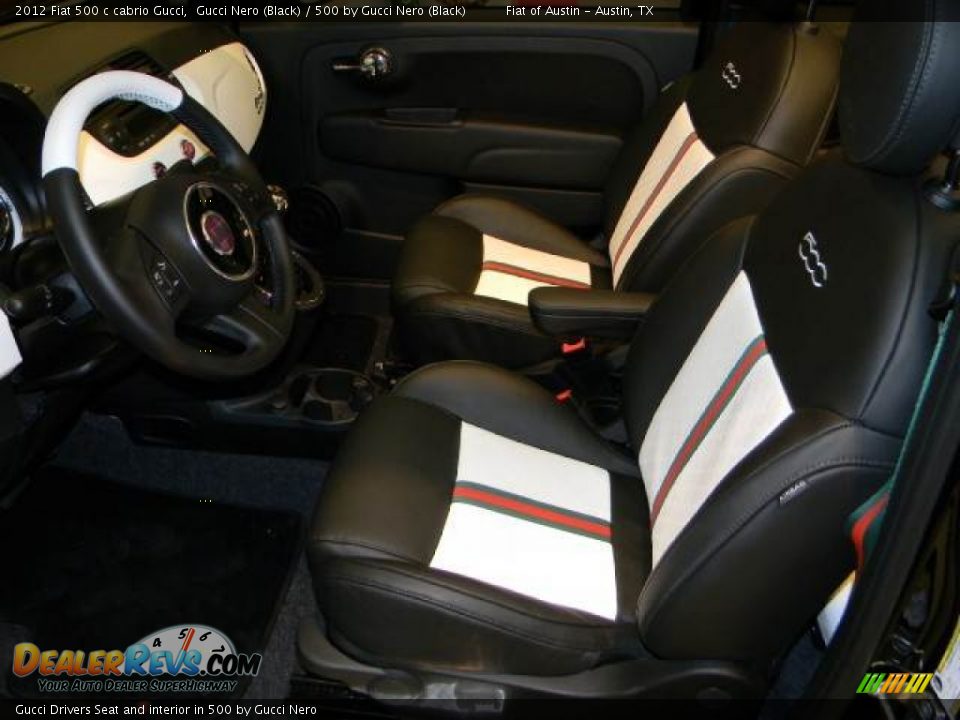 Gucci Drivers Seat and interior in 500 by Gucci Nero - 2012 Fiat 500