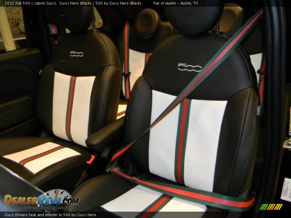 Gucci Drivers Seat and interior in 500 by Gucci Nero - 2012 Fiat 500