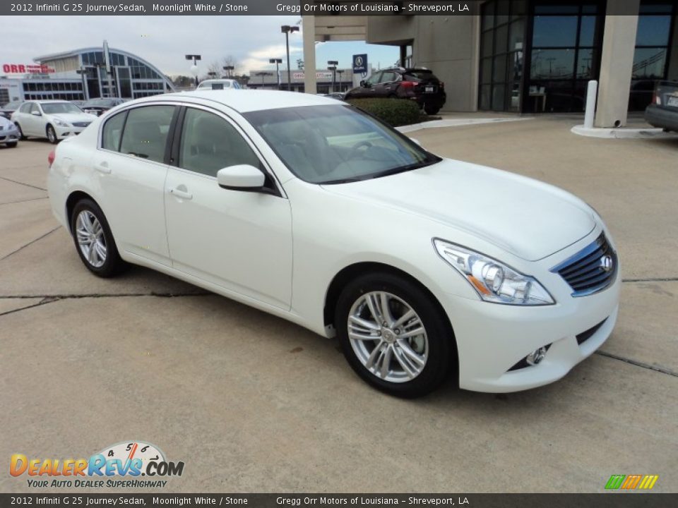2012 Infiniti G 25 Journey Sedan Moonlight White / Stone Photo #2