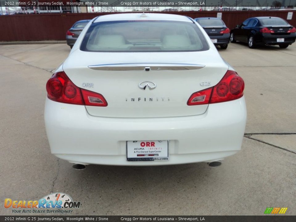 2012 Infiniti G 25 Journey Sedan Moonlight White / Stone Photo #8