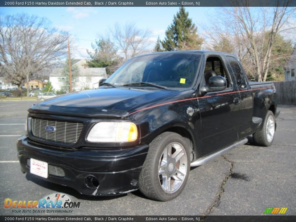 2000 Ford F150 Harley Davidson Extended Cab Black / Dark Graphite Photo #3