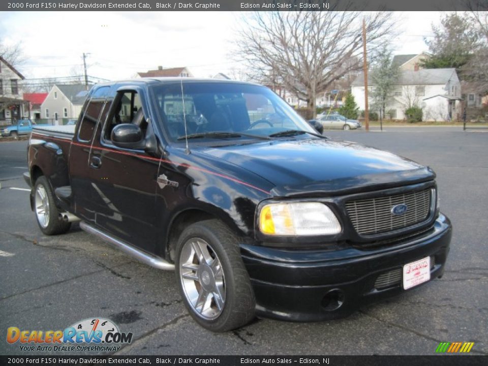 2000 Ford F150 Harley Davidson Extended Cab Black / Dark Graphite Photo #11
