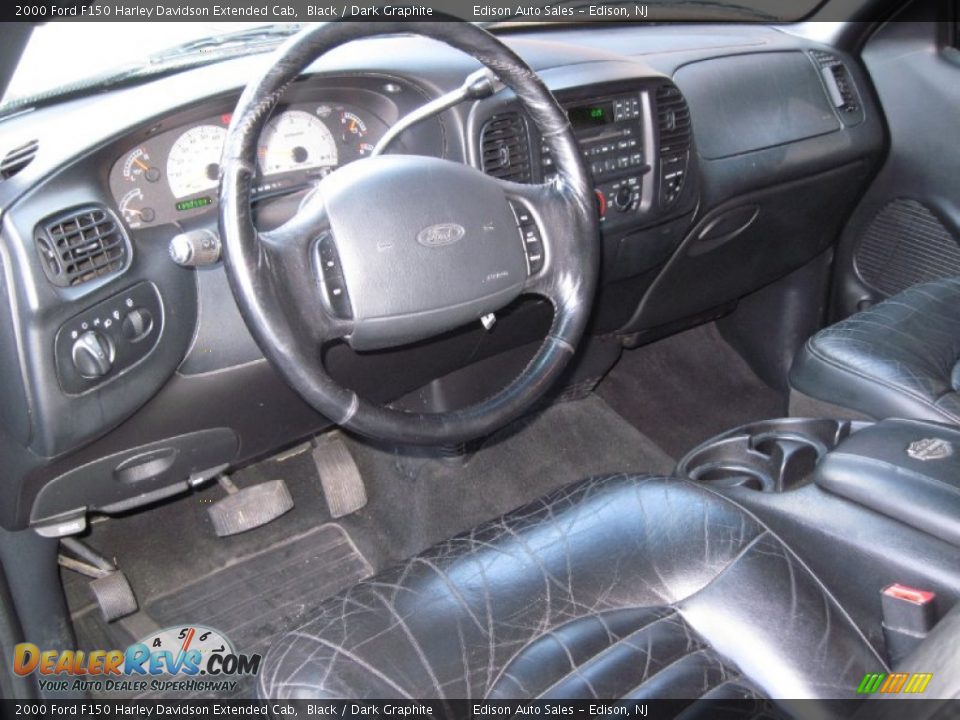 Dark Graphite Interior - 2000 Ford F150 Harley Davidson Extended Cab Photo #17