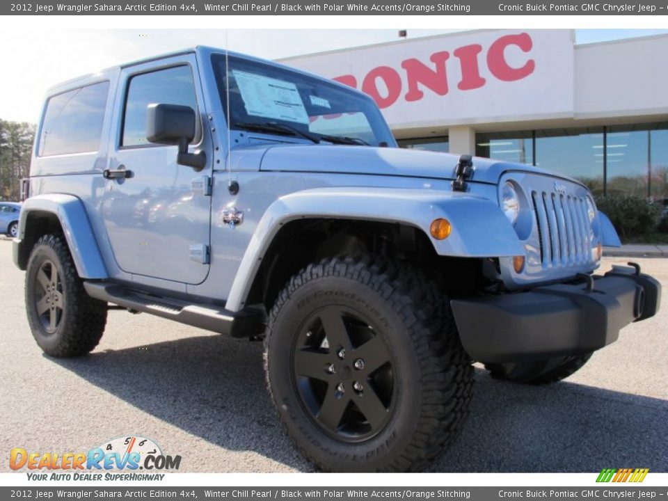 2012 Jeep Wrangler Sahara Arctic Edition 4x4 Winter Chill Pearl / Black with Polar White Accents/Orange Stitching Photo #1