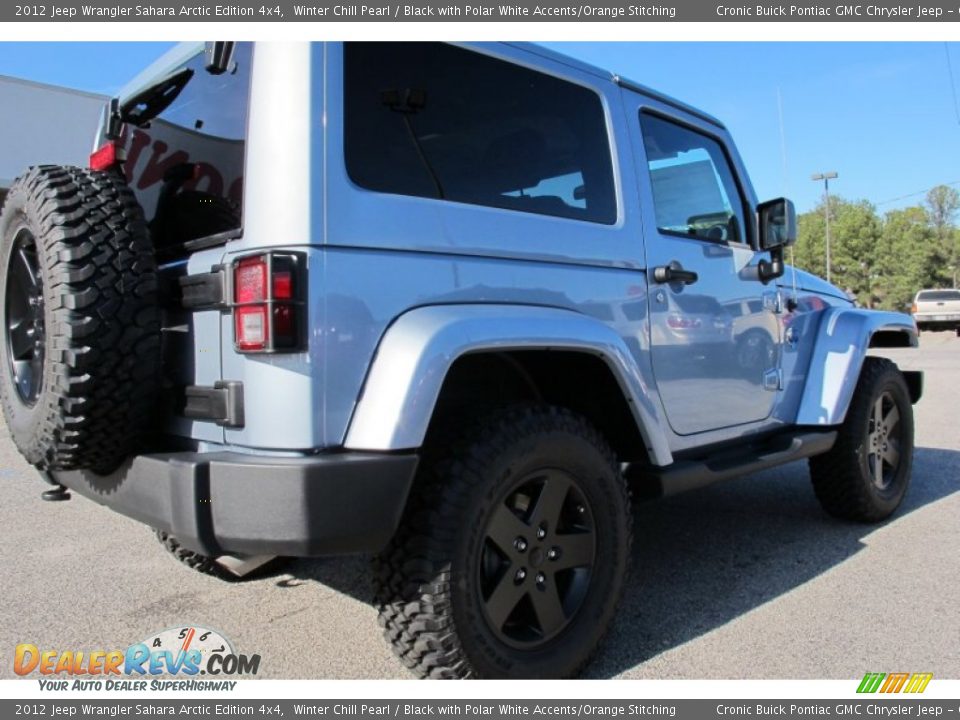 2012 Jeep Wrangler Sahara Arctic Edition 4x4 Winter Chill Pearl / Black with Polar White Accents/Orange Stitching Photo #7